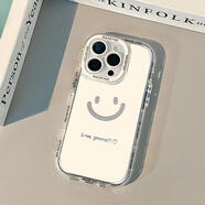 SwitchEasyins簡(jiǎn)約創(chuàng  )意可愛(ài)笑臉鏡面適用于華為奶油殼oppo蘋(píng)果15新iPhone14/ JM08淺底鏤空笑臉 iPhoneXR