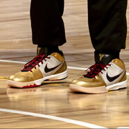 耐克（NIKE）男鞋科比4代 Zoom Kobe 4 耐磨透氣低幫男子實(shí)戰(zhàn)籃球鞋 曼巴黑白 FQ3544-100 白黑金 43