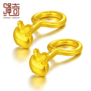 繩奇黃金耳釘女款999足金迷你黃金耳飾桃花愛心星星蘋果圓珠耳釘 蘋果耳釘 【一對】金重約0.4g