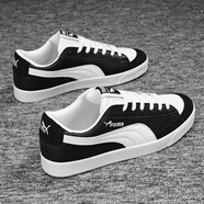 人本（RENBEN）品牌斷碼2024新款情侶阿甘鞋男潮流百搭帆布運動(dòng)女網(wǎng)紅小白鞋 熊貓黑 新款/升級版 36