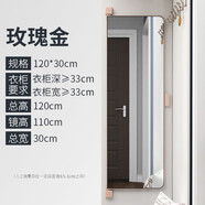 穿衣鏡衣柜鏡子隱藏式貼墻全身試衣小鏡子家用臥室梳妝換衣大鏡子宿舍折疊穿衣帽鏡旋轉(zhuǎn)儀容鏡更衣玻璃鏡子 翻轉(zhuǎn)鏡升級款120*30（顏色備注）
