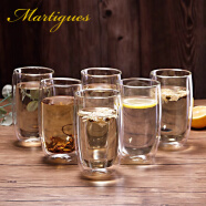 MARTIGUES 北歐家用玻璃杯雙層隔熱可愛水杯泡茶杯牛奶杯創意咖啡杯子 500ml雙層杯【6只裝】 6只