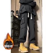 至唯美式三防寒水沖鋒褲男款秋冬季加絨配馬丁靴的褲子機能工裝登山褲 K1305J黑色加絨 3XL【推薦155-185斤】