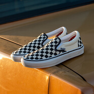 VANS范斯官方 Slip-On黑白棋盤(pán)格一腳蹬職業(yè)滑板鞋滑板初學(xué)者 黑白棋盤(pán)格 42.5