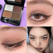 韓嬋眼影男生初學(xué)者男士眼影四色黑色系眼影純啞光