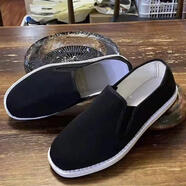 清御匠清御匠高端布鞋經(jīng)典款耐磨軟底手工透氣千層底布鞋老北京 黑色 42