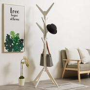 木馬人實(shí)木衣帽架衣架落地辦公室臥室掛衣架立式客廳室內收納架置物架 【健康實(shí)木】樹(shù)杈款-純凈白