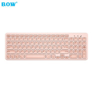 航世（BOW）HW256C 無線鍵盤 超薄便攜巧克力鍵盤 防潑濺 筆記本臺式辦公通用鍵盤 外接USB數(shù)字鍵盤 粉色