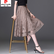 皮爾卡丹今年流行蕾絲半身裙顯瘦四季款a字長(cháng)裙顯瘦網(wǎng)紗仙女裙 【短款】香檳色鳳凰花 L 碼【105-120斤】
