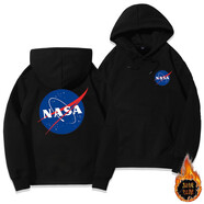 幕后英雄 宇航員NASA春秋款寬松連帽衛衣男女同款情侶裝加絨學(xué)生班服 黑色【加絨款】0416 XL(175/96A)