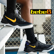 耐克（NIKE） bebe8 ZOOM Kobe8 科比8代 ZK8 減震實(shí)戰(zhàn)男女低幫籃球鞋 黑黃湖人HF9550-001 43