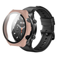 瘋殼小米Watch S1保護殼Xiaomi S1殼膜一體PC鋼化玻璃保護套防摔防刮 【粉色】殼膜一體 適用xiaomi watch S1