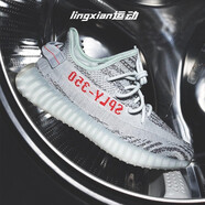 阿迪達(dá)斯 （adidas）椰子鞋三葉草男鞋夏季女鞋Yeezy 350椰子350Boost網(wǎng)面透氣跑步鞋 B37571 冰藍(lán) 可燃冰 2021版 41