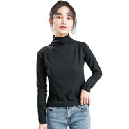 溫影春秋季陽(yáng)離子打底衫女上衣韓版高半領(lǐng)長(cháng)袖針織衫
