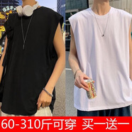 佐尚鳥(niǎo)tx恤背心男短袖夏季新款運動(dòng)健身無(wú)袖坎肩百搭速干 黑色+白色 XL-建議110-130斤左右