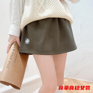 柒十念大碼屁簾下擺秋冬內搭疊穿衛衣打底神器遮屁股遮跨300斤半身裙女 軍綠色 XL +建議150-190斤