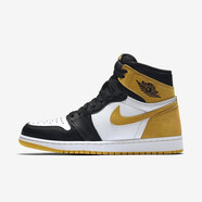 耐克（NIKE）新款男鞋籃球鞋倒鉤AIR JORDAN 1 AJ1 高幫紫鉤藍(lán)紅拼接運(yùn)動鞋 555088-109 黑黃腳趾 40