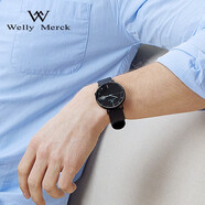 welly merck威利默克手表男士手表簡(jiǎn)約輕奢帶日歷超薄男表時(shí)尚石英WM學(xué)生運(yùn)動(dòng) 男士手表-WM-004M.3