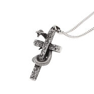MHFDO歐美時(shí)尚霸氣朋克風(fēng)男嘻哈個(gè)性小眾頸鏈吊墜掛件潮 盤(pán)蛇十字架項鏈 配60厘米皮繩