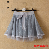 瑪菲萱超短裙性感齊小短裙 a字裙松緊腰網(wǎng)紗裙女夏季新款防走光蓬蓬裙亮 705灰色 M 165