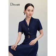 迪圖牛仔連衣裙女2023夏季夏季薄款天絲顯瘦小個(gè)子女休閑氣質(zhì)高腰裙子 深藍(lán)色 155/S