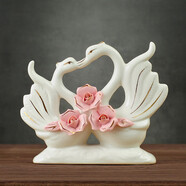 帕美居 歐式陶瓷天鵝擺件裝飾品家居客廳酒柜電視柜創(chuàng  )意喬遷開(kāi)業(yè)結婚禮 大號純情天鵝