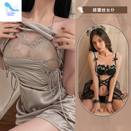 格素凡后媽裙戰袍后媽裙性感床上吊帶裙qq內衣女裝聚攏 紫色 M