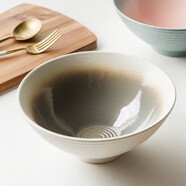 INSCRIPTION 日式陶瓷拉面碗創(chuàng)意窯變家用特色餐廳手繪大湯碗大容量菜碗 亮灰粗點白