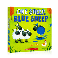 一只羊 藍(lán)色的羊One Sheep Blue Sheep 英文原版繪本 趣味洞洞書 紙板書 兒童顏色