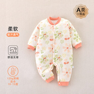 嘉貝艾爾嬰兒衣服秋冬裝厚款棉衣嬰兒連體衣男女寶寶衣服0-1歲哈衣爬服 花園小兔 73cm(建議12-16斤)