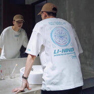 李寧短袖t恤男士夏季純棉半袖白色寬松體恤青少年印花圓領(lǐng)運(yùn)動(dòng)上衣女 標(biāo)準(zhǔn)白-斗轉(zhuǎn)星移 L /175