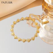 安米戀歐美時(shí)尚氣質(zhì)輕奢飾品女愛(ài)心鎖骨鏈鏤空拼接心型歐美精致 愛(ài)心壓花鏈 手鏈 金色