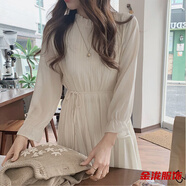 佐菲黛森系長(cháng)裙到腳踝復古連衣裙女春秋季仙女超仙學(xué)生法式初戀桔梗裙子 杏色-打底連衣裙秋冬遮肚顯瘦 XL -打底連衣裙秋冬遮肚顯瘦