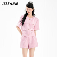 Jessy line杰茜萊夏季新款小個子香風短袖薄款百搭外套女潮 商場同款 粉紅色 M/165
