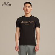 ZORANZI 莊子男裝夏季短袖T恤上衣男士圓領(lǐng)字母印花半袖t恤衫ZBR2002L 莫迪黑色-ZBR2003L L 180/100A