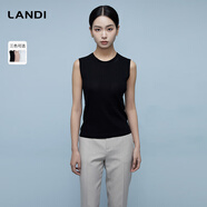 藍(lán)地（LANDI）[通穿三季]LANDI圓領(lǐng)無(wú)袖修身針織衫女吊帶背心內(nèi)搭2024春夏新品 靜謐黑 M