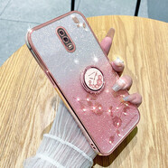羅璐鷗 OPPO R17手機(jī)殼女款軟硅膠殼oppor17外殼防摔指環(huán)支架全包保護(hù)套高級水鉆漸變閃粉 【漸變玫瑰金】+指環(huán)支架+全屏鋼化膜 OPPO R17