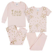 gerber 嘉寶 女童幼兒舒適貼身睡衣4件套 粉色（love pink） 2T