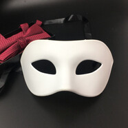 傾闌 面具男 帥氣萬(wàn)圣節化妝舞會(huì )黑色面具成人男半臉面罩復古假面具 白色