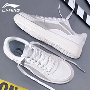 李寧（LI-NING）板鞋男夏季新款男鞋百搭休閑鞋舒適軟底運動鞋子男戶外滑板鞋 標(biāo)準(zhǔn)白/微晶灰 42 (內(nèi)長265)