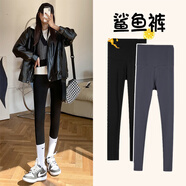 杰麗·莫克（Jerrie Mock）高腰鯊魚(yú)皮打底褲襪女春緊身收腹褲運(yùn)動(dòng)瑜伽褲塑身褲秋冬內(nèi)外穿 液體褲-春秋款-黑色-不加絨 M（95-115）