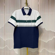 班尼新款夏季新款短袖polo衫男日系條紋運動(dòng)休閑翻領(lǐng)t恤衫上 深藍間白-撞色條紋 M (110-130斤)