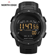 NORTH EDGE男士電子手表運(yùn)動(dòng)新品計(jì)步器鬧鐘防水?dāng)?shù)字軍事時(shí)鐘學(xué)生腕表 MS黑色