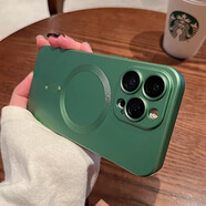 帕洛達iphone15液態(tài)磨砂磁吸手機殼防塵網(wǎng)金屬漆14蘋果CD紋i13pro套適用 蒼嶺綠 iphoneX/XS（5.8寸）