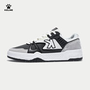 卡爾美（KELME）低幫經典復古百搭透氣板鞋秋冬新款輕便休閑鞋運動鞋 白深灰 42