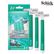 舒適當天發(fā)貨 舒適剃須刀刮胡刀一次性手動(dòng)男士手動(dòng)剃須刀雙層刀片3只 綠色三支裝