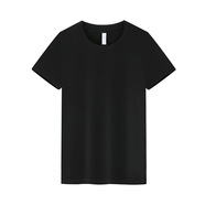短袖t恤印字夏季工作服純棉圓領(lǐng)班服文化廣告衫做訂可制定logo 200g黑色 S