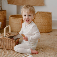 LELE JOVE【軟黃金】lelejove男女童T恤北歐風(fēng)寶寶打底衫長(cháng)袖空調衫春夏T恤 【現貨】珍珠白-褲子 90