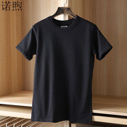 諾煦 純棉270g重磅T恤美式男女加厚半袖港風(fēng)ins打底衫寬松簡(jiǎn)約純 黑色重磅T恤 【長(cháng)絨棉】 M 【100-120斤】