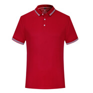 崎雨峰 短袖T恤夏季定制工作服印字翻領(lǐng)男女團體服班服同學(xué)會(huì )廠(chǎng)服工裝廣告文化衫寬松LOGO上班t恤 紅色1919 S